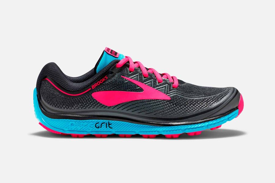 Brooks PureGrit 6 Női Terepfutó Cipő Fekete/Rózsaszín Magyarország 376-30594